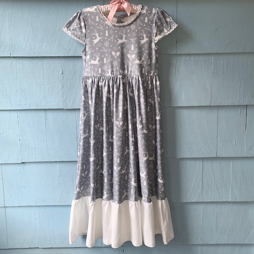 NWT Cheeky Plum 3T Loungewear Gown Reindeer Games Holiday - Picture 5 of 12
